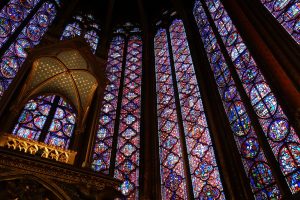 Stainglass windows in the Sainte Chapelle on île de la Cité Paris