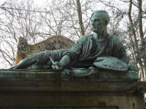 Tomb of Gericault in the Pere Lachaise Cemetery Paris